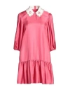 Red Valentino Woman Mini Dress Fuchsia Size 2 Silk, Polyester In Pink