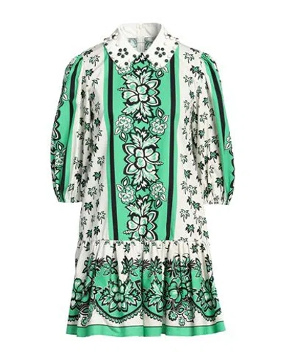 Red Valentino Woman Mini Dress Green Size 0 Cotton, Polyester
