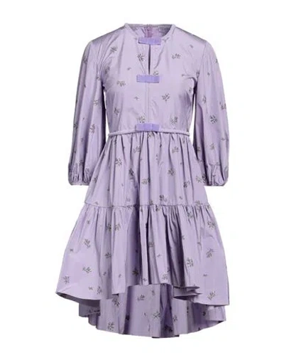 Red Valentino Woman Mini Dress Lilac Size 0 Polyester, Cotton In Purple
