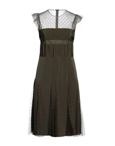 Red Valentino Woman Short Dress Military Green Size 2 Polyamide