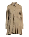 Red Valentino Woman Mini Dress Military Green Size 4 Cotton, Elastane In Green