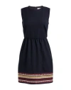 Red Valentino Woman Mini Dress Navy Size 4 Polyester, Viscose, Elastane, Acrylic, Wool In Black