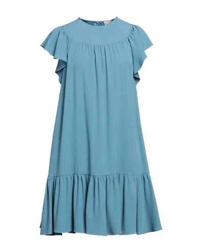 Red Valentino Woman Mini Dress Pastel Blue Size 10 Acetate, Viscose