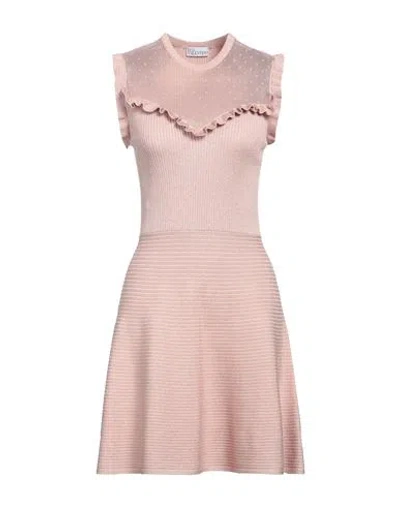 Red Valentino Woman Mini Dress Pastel Pink Size M Viscose, Polyamide, Textile Fibers