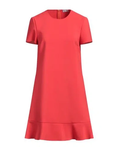 Red Valentino Woman Mini Dress Tomato Red Size 2 Polyester, Elastane