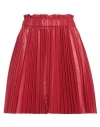 Red Valentino Woman Mini Skirt Brick Red Size 6 Lambskin
