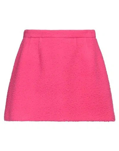 Red Valentino Woman Mini Skirt Fuchsia Size 4 Virgin Wool In Pink