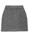 Red Valentino Woman Mini Skirt Grey Size 4 Wool, Mohair Wool, Polyamide, Acrylic, Silk