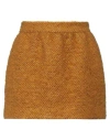 Red Valentino Woman Mini Skirt Mustard Size 6 Wool, Mohair Wool, Polyamide, Acrylic, Silk In Yellow