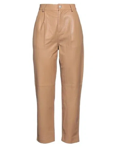 Red Valentino Woman Pants Light Brown Size 4 Lambskin In Beige