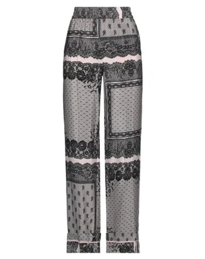 Red Valentino Printed Silk-satin Straight-leg Pants In Pink