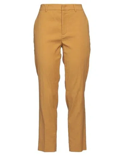 Red Valentino Woman Pants Mustard Size 8 Linen, Cotton, Elastane In Yellow