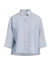 Red Valentino Woman Shirt Azure Size 8 Cotton, Polyester