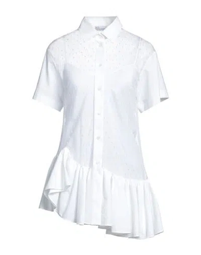 Red Valentino Woman Shirt White Size 2 Cotton, Elastane