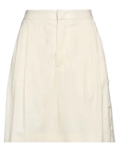 Red Valentino Woman Shorts & Bermuda Shorts Cream Size 4 Viscose, Virgin Wool, Elastane In White