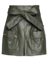 Red Valentino Woman Shorts & Bermuda Shorts Military Green Size 2 Lambskin In Green