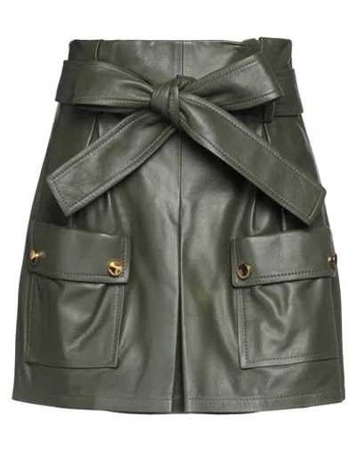 Red Valentino Woman Shorts & Bermuda Shorts Military Green Size 2 Lambskin