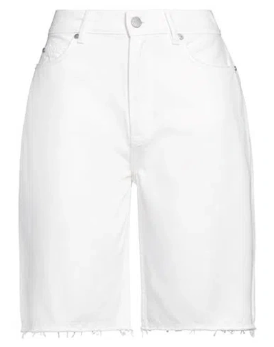 Red Valentino Woman Shorts & Bermuda Shorts White Size 4 Cotton, Cow Leather