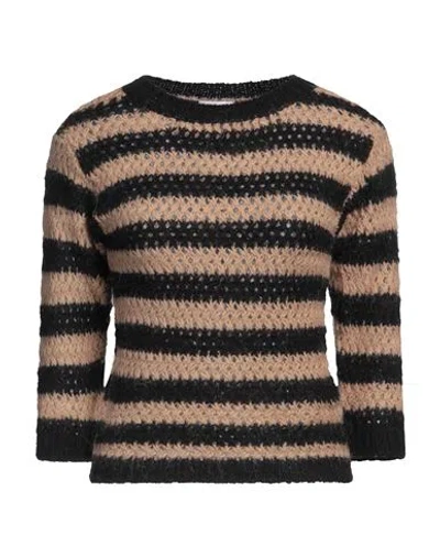 Red Valentino Woman Sweater Camel Size M Acrylic, Mohair Wool, Polyamide, Polyester In Beige