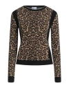 Red Valentino Woman Sweater Camel Size M Cotton, Viscose, Wool, Metallic Fiber In Beige