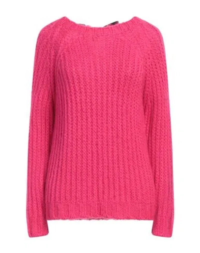 Red Valentino Woman Sweater Fuchsia Size M Acrylic, Mohair Wool, Polyamide, Polyester In Pink
