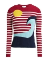 Red Valentino Woman Sweater Red Size M Viscose, Polyamide In Multi