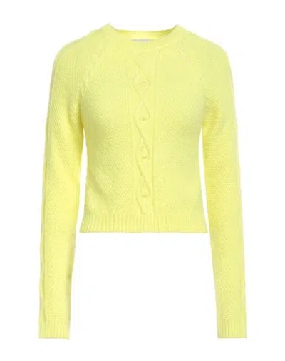 Red Valentino Cable-knit Crew-neck Jumper In Yellow