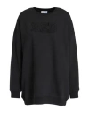 RED VALENTINO RED VALENTINO WOMAN SWEATSHIRT BLACK SIZE L COTTON