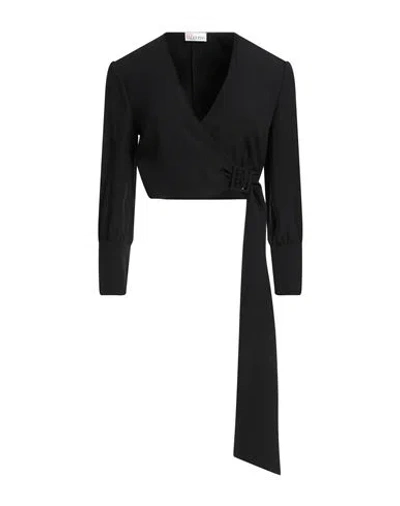 Red Valentino Woman Top Black Size 2 Acetate, Viscose