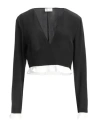 Red Valentino Woman Top Black Size 2 Silk, Polyester In Black