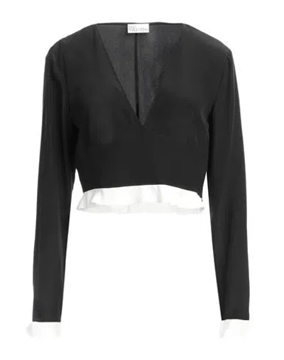 Red Valentino Woman Top Black Size 2 Silk, Polyester
