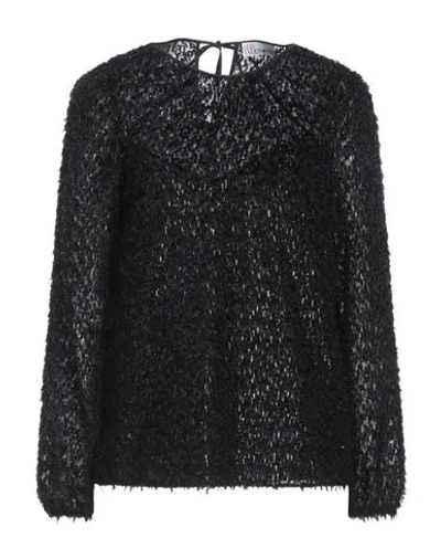 Red Valentino Woman Top Black Size 2 Polyester, Viscose
