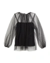 Red Valentino Woman Top Black Size 8 Polyester
