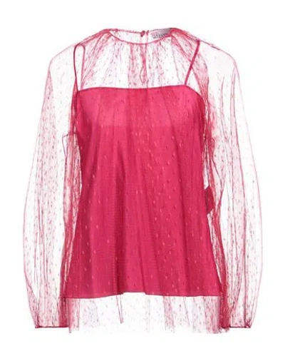 Red Valentino Woman Top Fuchsia Size 8 Polyester In Pink