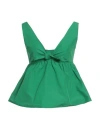 Red Valentino Woman Top Green Size 6 Cotton, Polyester
