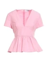 Red Valentino Woman Top Pink Size 6 Cotton, Polyester