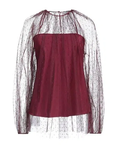 Red Valentino Woman Top Plum Size 4 Polyester In Purple