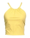 Red Valentino Woman Top Yellow Size 10 Cotton, Elastane In Yellow