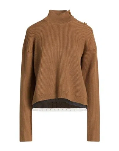 Red Valentino Woman Turtleneck Camel Size M Acrylic, Wool, Polyamide In Brown