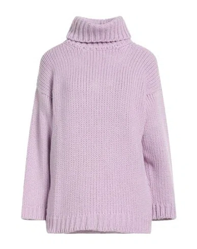 Red Valentino Woman Turtleneck Lilac Size S Polyester, Viscose, Wool, Metallic Fiber, Cashmere In Purple