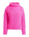 Red Valentino Woman Turtleneck Pink Size M Wool, Mohair Wool In Pink