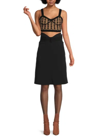 Red Valentino Women's Bow Draped Waist A Line Skirt In Black