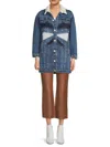 RED VALENTINO WOMEN'S FAUX FUR LINED DENIM JACKET