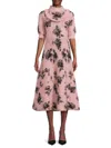 RED VALENTINO WOMEN'S FLORAL SWEATER A LINE DRESS