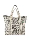 RED VALENTINO WOMEN'S LARGE ANIMAL PRINT LEATHER TOTE