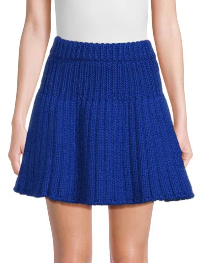 Red Valentino Women's Wool Blend Fit & Flare Mini Skirt In Bluette