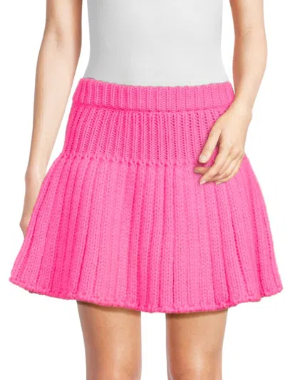 Red Valentino Women's Wool Blend Fit & Flare Mini Skirt In Sparkling Pink