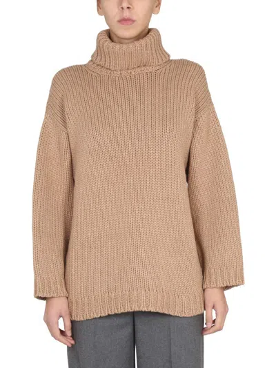 Red Valentino Wool And Lurex Blend Sweater In Beige