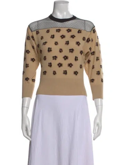 Pre-owned Red Valentino Wool Animal Print Sweater In Brown