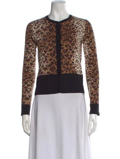 Pre-owned Red Valentino Wool Animal Print Sweater In Multi